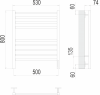 Полотенцесушитель Terminus Сицилия П8 500х800 электро КС 9003 матовый