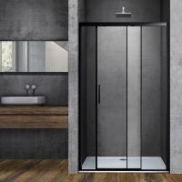 Vincea Душевая дверь Софт (Soft) VDS-3SO110CLB, 1100, черный, стекло прозрачное