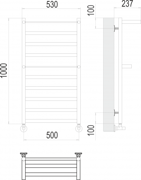 Полотенцесушитель Terminus Хендрикс П10 500х1000