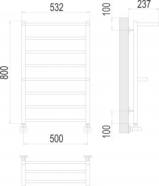 Полотенцесушитель Terminus Анкона П8 500х800