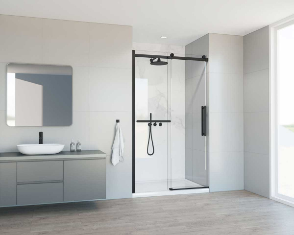 Vincea Душевая дверь Комо Софт (Como Soft) VDS-1CS120CLB, 1200, черный, стекло прозрачное