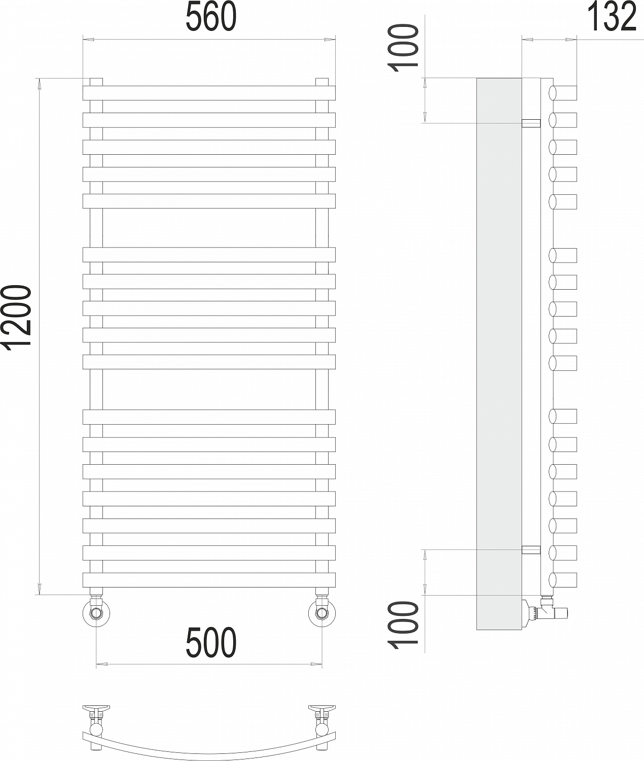 Полотенцесушитель Terminus Капри П17 500х1200