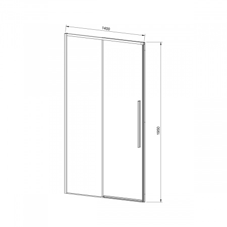 Vincea Душевая дверь Слим-Н (Slim-N) VDS-4SN140CLBN, 1400, брашированный никель, стекло прозрачное,