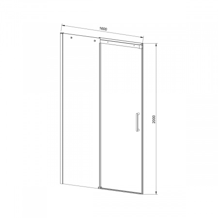 Vincea Душевая дверь Дайс (Dice) VDS-4D160CLB, 1600, черный, стекло прозрачное