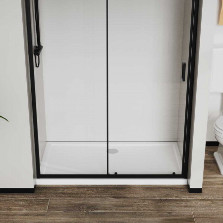Vincea Душевая дверь Сити (City) VDS-5CT130CLB, 1300, черный, стекло прозрачное