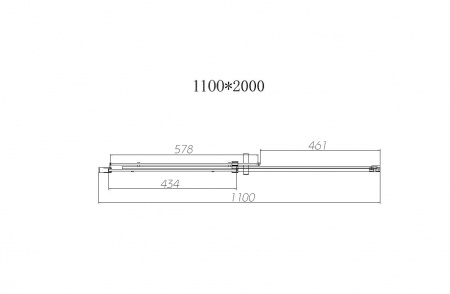 Vincea Душевая дверь Дайс (Dice) VDS-4D110CLB, 1100, черный, стекло прозрачное
