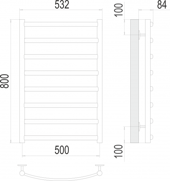 Полотенцесушитель Terminus Атланта+ П8 500х800
