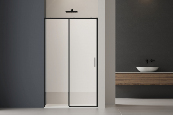 Vincea Душевая дверь Софт 2 (Soft 2) VDS-3SO2110CLB, 1100, черный, стекло прозрачное