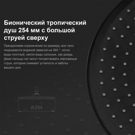 Душевая система Gappo G2495-5 со смесителем, матовая черная