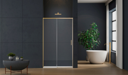 Vincea Душевая дверь Софт 2 (Soft 2) VDS-3SO2130CLG, 1300, брашированное золото, стекло прозрачное