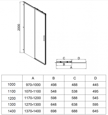 Vincea Душевая дверь Софт 2 (Soft 2) VDS-3SO2120CLG, 1200, брашированное золото, стекло прозрачное