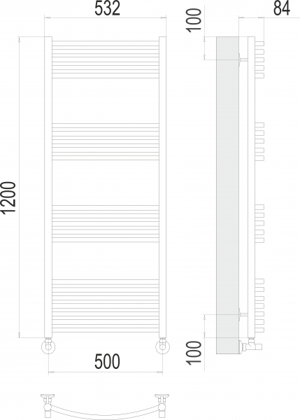 Полотенцесушитель Terminus Классик П22 500х1200
