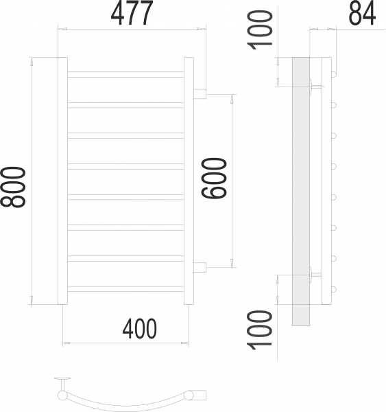 Полотенцесушитель Terminus Классик П8 400х800 бп600