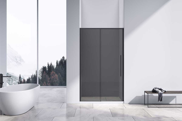 Vincea Душевая дверь Слим-Н (Slim-N) VDS-4SN110CGB, 1100, черный, стекло тонированное