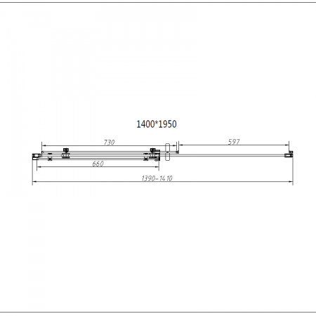 Vincea Душевая дверь Комо-Н (Como-N) VDS-4CN140CGB, 1400, черный, стекло тонированное