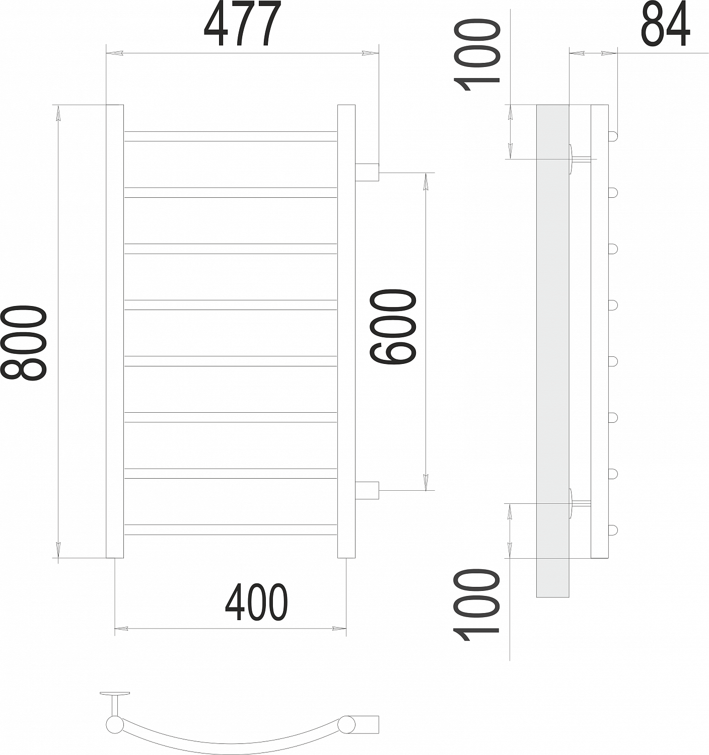 Полотенцесушитель Terminus Классик П8 400х800 бп600