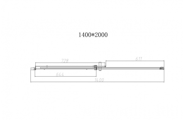 Vincea Душевая дверь Дайс (Dice) VDS-4D140CLB, 1400, черный, стекло прозрачное