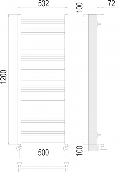 Полотенцесушитель Terminus Аврора П22 500х1200