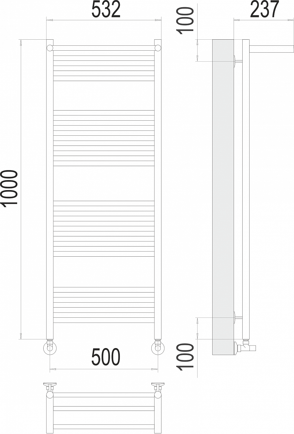 Полотенцесушитель Terminus Аврора с/п П20 500х1000