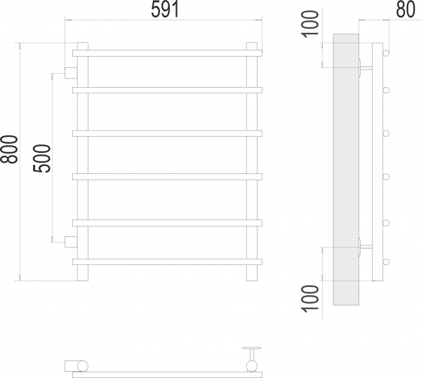 Полотенцесушитель Terminus Квинта П6 500х800 бп500