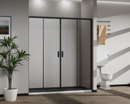 Vincea Душевая дверь Сити (City) VDS-5CT2170CLB, 1700, черный, стекло прозрачное