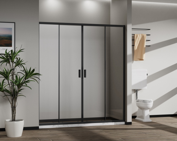 Vincea Душевая дверь Сити (City) VDS-5CT2170CLB, 1700, черный, стекло прозрачное
