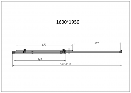 Vincea Душевая дверь Комо-Н (Como-N) VDS-4CN160CGB, 1600, черный, стекло тонированное