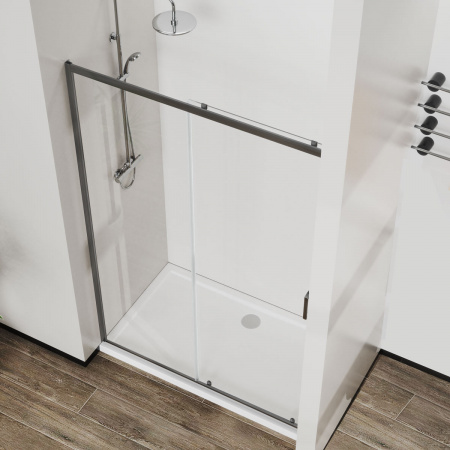 Vincea Душевая дверь Сити (City) VDS-5CT130CLGM, 1300, вороненая сталь, стекло прозрачное
