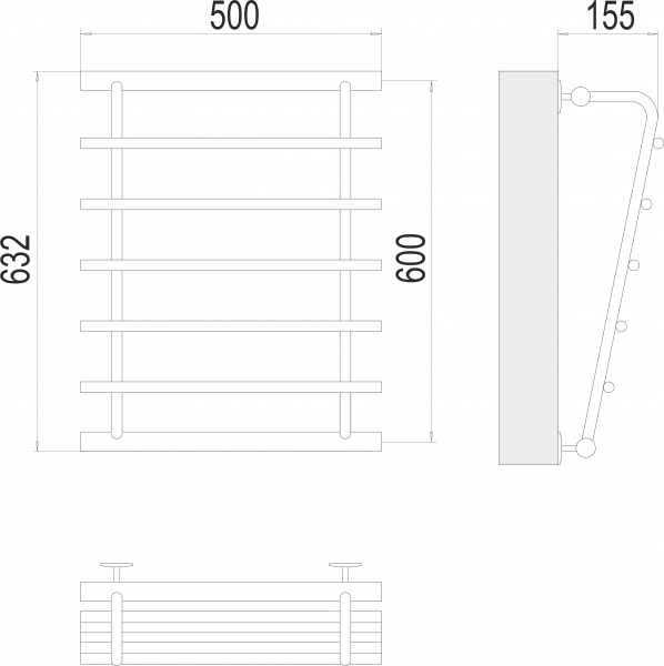 Полотенцесушитель Terminus Каскад П5 600х500