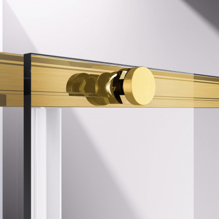 Vincea Душевая дверь Слим-Н (Slim-N) VDS-4SN140CLG, 1400, брашированное золото, стекло прозрачное