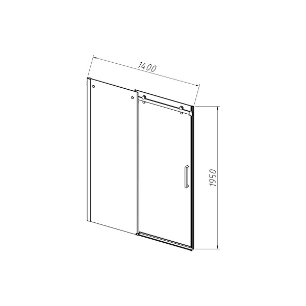 Vincea Душевая дверь Комо-Н (Como-N) VDS-4CN140CGB, 1400, черный, стекло тонированное